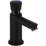 Robinet lavabo monocommande avec minuterie 8 - 12 secondes couleur noir mat avec commande par bouton ...