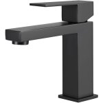 Robinet lavabo noir en inox mitigeur salle de bain eau chaude froide robinetterie salle de bain avec ...