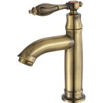 Robinet de lavabo r�tro � levier unique en laiton et bronze, robinet d'eau froide simple