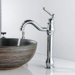 Robinet lavabo r�tro pivotant � 360� mitigeu monocommande salle de bain bec haut eau froide et chaude ...