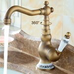 Wottes - robinet de lavabo rtro robinet salle de bain robinet cuivre antique robinet mitigeur de  levier ...