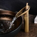 Ensoleille - robinet de lavabo, robinetterie mitigeur cascade pour salle de bains, chaude et froide rglable ...