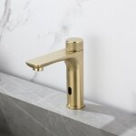 Robinet de lavabo de salle de bain � capteur automatique sans contact, mitigeur de lavabo noir adapt� ...