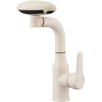 Robinet lavabo salle de bain avec douchette extractible pivotant a 360� 4 mode mitigeur cascade lavabo, ...