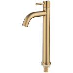 Robinet de lavabo simple  eau froide en or bross 304 matriau mlangeur de lavabo robinet de lavabo ...