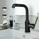 Hyy ar - robinet de lavabo simple ? robinet de salle de bain noir avec pivot  360, robinet d'vier ...