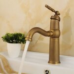 Robinet de lavabo vintage en laiton pivotant � 360� mitigeur monocommande �vier chaude et froide bronze ...