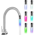 Robinet led, robinet de cuisine 7 couleurs, �conomiseur d'eau bleu - vert, accessoire de robinet led, ...