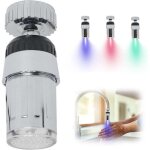 Robinet lumineux led tricolore, rotation  360, dtecteur de mouvement, indicateur de temprature, blanc ...
