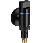 Robinet de machine � laver, vanne d'arr�t coud�e pour espaces confin�s, construction en acier inoxydable ...