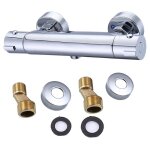 Cyslmuk - robinet mécanique rond avec bec haut et douche à température constante intégrée (bec vers le ... Cyslmuk - robinet mécanique rond avec bec haut et douche à température constante intégrée (bec vers le ...