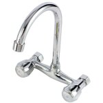 Robinet mitigeur de cuisine mural � double levier et double commande eau chaude / eau froide sans flexible ...