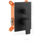 Robinet mitigeur de douche 3 voies en laiton chrom� encastr� dans armoire en cuivre noir, robinet pr� ...