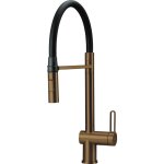 Robinet mitigeur d'évier de cuisine en acier inoxydable pvd bronze brossé avec double douche deante magnetic ... Robinet mitigeur d'évier de cuisine en acier inoxydable pvd bronze brossé avec double douche deante magnetic ...