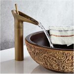 Robinet mitigeur de lavabo cascade, robinet d'vier de salle de bain, robinet de tasse  vin en cuivre, ...