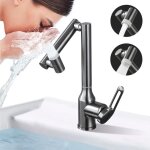 Robinet mitigeur lavabo haut sdlogal robinet cascade rotation � 360 degr�s, robinet salle de bain, m�langeur ...