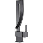 Robinet mitigeur de lavabo moderne en laiton massif noir - monocommande, robuste et �l�gant