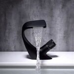 Robinet mitigeur de lavabo monotrou effet cascade, robinet mitigeur de lavabo en laiton, robinet mitigeur ...