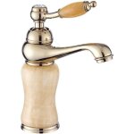 Robinet mitigeur de lavabo vintage en cuivre pur, poign�e plate avec rev�tement semi - pulv�ris�, robinet ...