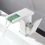 Robinet mitigeur � led pour �vier de salle de bain cascade, robinetterie lavabo