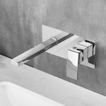 Robinet mitigeur murale lavabo m�langeur salle de bain avec cascade bec extra - large robinet encastr� ...