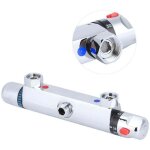Robinet mitigeur thermostatique pour baignoire / douche � fixation murale - en laiton chrom� - robinet ...