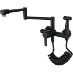 Robinet mural cuisine avec douchette, mat�riau en acier inoxydable 304, mode double sortie, robinet evier ...