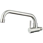 Robinet mural eau froide pour cuisine, mitigeur evier mural bross� anti - empreinte, mousseur d�montable ...