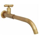Robinet de mural eau froide laiton, robinet de jardin long antique, pivotant à 360° mélangeur avec croix ... Robinet de mural eau froide laiton, robinet de jardin long antique, pivotant à 360° mélangeur avec croix ...