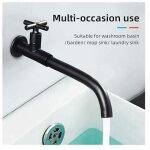 Robinet mural lavabo noir, robinet de jardin en laiton, robinet de d'vier eau froide pivotant  360 ...