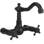 Robinet mural, robinet de m�langeur de lavabo en laiton cuivre robinet m�langeur d'eau chaude et froide ...