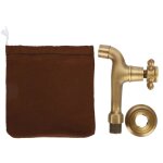 Robinet mural vintage en laiton massif, ruban d'eau froide simple pour vier de cuisine, vadrouille et ...