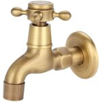 Robinet mural vintage en laiton massif � simple robinet d'eau froide pour �vier de cuisine, vadrouille, ...