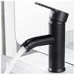 Robinet noir mat cuivre mitigeur lavabo salle de bain robinet eau chaud froid mate bassin robinetterie ...