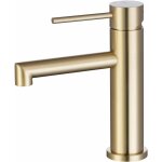 Robinet lavabo dor pour salle de bains, mitigeur de lavabo design moderne, robinet de lavabo en acier ...