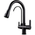 Robinet � osmose inverse 3 voies, extractible, lignes courbes, s�rie apolo, noir