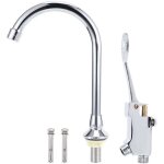 Robinet � commande au pied, robinet � p�dale mains libres g1 / 2in robinet d'eau en cuivre froid unique ...