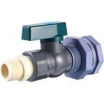 Robinet pour recuperateur d eau de pluie 3 / 4 , vanne pour tonneau de pluie en pvc avec raccord de cloison ...