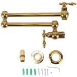 Robinet de remplissage de marmite, robinet de cuisine mural en cuivre pliant extensible simple robinet ...