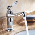 Qiyao - robinet rtro de lavabo chaude remplacement dcoration pour cuisine salle de bain argent vier ...