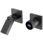 Robinet de salle de bain avec affichage num�rique led, robinet lavabo mural pliable � 180� mitigeur de ...