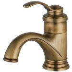 Robinet de salle de bain antique, mitigeur de lavabo r�tro, robinet de salle de bain en laiton bross� ...