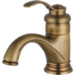 Ikodm - robinet de salle de bain antique, mitigeur de lavabo rtro en laiton bross, style nostalgie