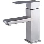 Robinet de salle de bain argent�, mitigeur de salle de bain, robinet de lavabo en acier inoxydable avec ...