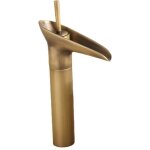 Robinet salle bain bronze, mitigeur monocommande de lavabo haut robinet de salle de bain avec valve en, ...