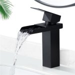 [jamais utilis�]robinet de salle de bain cascade homelody m�langeur de lavabo noir mat design cascade ...