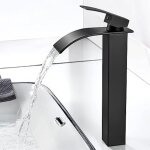 Ccykxa - robinet salle de bain cascade, moderne robinet lavabo noir, mitigeur lavabo avec bec hauteur ...