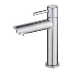 Robinet salle bain eau froide uniquement avec bec hauteur 18 cm, robinet lave main eau froide en acier ...