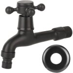 Rapanda - robinet de jardin extrieur en laiton noir, montage mural pour salle de bain, balcon, serpillire, ...