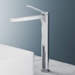 Emke - robinet salle de bain haut, robinet de lave - mains avec a�rateur, laiton, cartouche c�ramique, ...